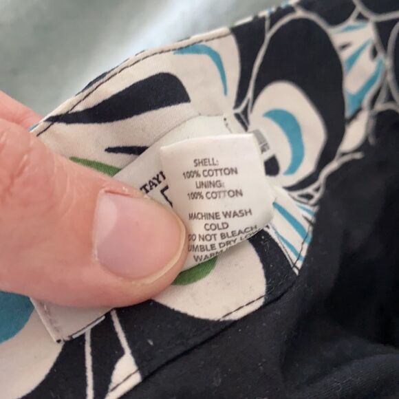 Sz 0 Ann Taylor LOFT abstract print A-line pleated skirt - Picture 7 of 8